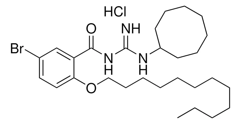 Sigma-Aldrich N-(5-BROMO-2-DODECYLOXY-BENZOYL)-N'-CYCLOOCTYL-GUANIDINE, HYDROCHLORIDE,AldrichCPR