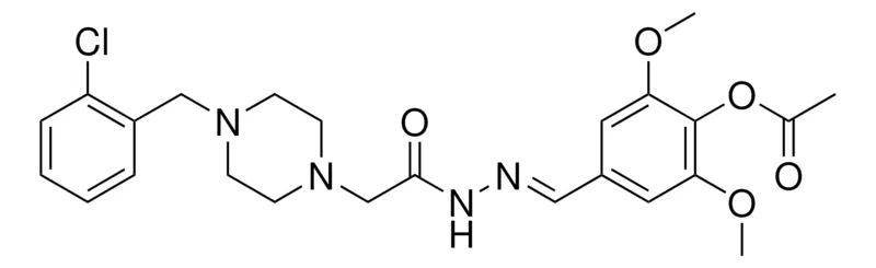 Sigma-Aldrich 4-(2-((4-(2-CL-BENZYL)-1-PIPERAZINYL)AC)CARBOHYDRAZONOYL)-2,6-DI-MEO-PH ACETATE,AldrichCPR