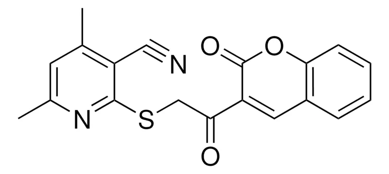Sigma-Aldrich 4,6-DIMETHYL-2-(2-OXO-2-(2-OXO-2H-CHROMEN-3-YL)-ETHYLSULFANYL)-NICOTINONITRILE,AldrichCPR