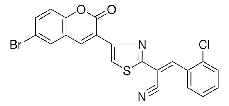 Sigma-Aldrich 2-(4-(6-BR-2-OXO-2H-CHROMEN-3-YL)-THIAZOL-2-YL)-3-(2-CL-PHENYL)-ACRYLONITRILE,AldrichCPR