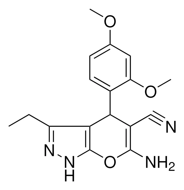 Sigma-Aldrich 6-AMINO-4-(2,4-DI-MEO-PH)-3-ET-1,4-DIHYDROPYRANO(2,3-C)PYRAZOLE-5-CARBONITRILE,AldrichCPR