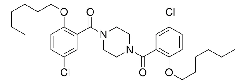 Sigma-Aldrich (4-(5-CL-2-HEXYLOXY-BENZOYL)-PIPERAZIN-1-YL)-(5-CL-2-HEXYLOXY-PHENYL)-METHANONE,AldrichCPR