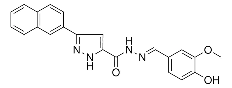 Sigma-Aldrich 5-NAPHTHALEN-2-YL-PYRAZOLE-3-CARBOXYLIC ACID (4-HO-3-MEO-BENZYLIDENE)-HYDRAZIDE，AldrichCPR