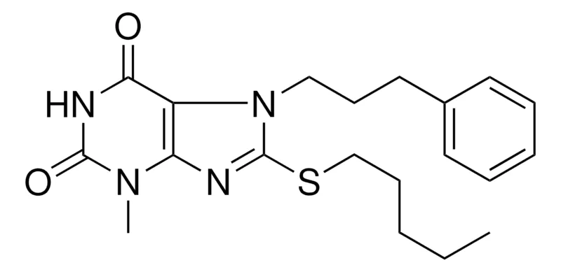 Sigma-Aldrich 3-METHYL-8-PENTYLSULFANYL-7-(3-PHENYL-PROPYL)-3,7-DIHYDRO-PURINE-2,6-DIONE,AldrichCPR