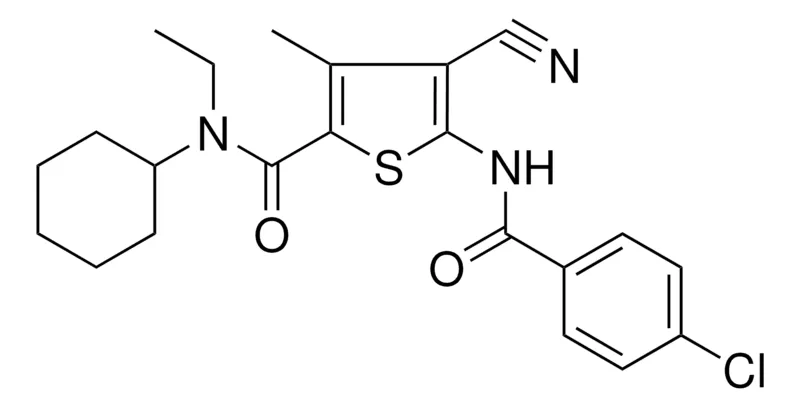 Sigma-Aldrich 5(4-CL-BENZOYLAMINO)4-CYANO-3-ME-THIOPHENE-2-CARBOXYLIC ACID CYCLOHEXYL-ET-AMIDE,AldrichCPR