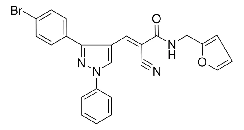 Sigma-Aldrich 3-(3-(4-BROMOPHENYL)-1-PH-1H-PYRAZOL-4-YL)-2-CYANO-N-(2-FURYLMETHYL)ACRYLAMIDE,AldrichCPR