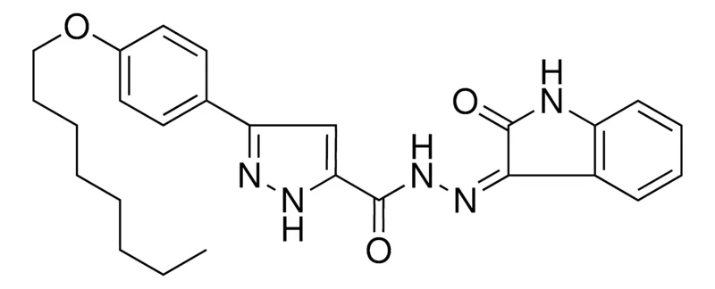 Sigma-Aldrich 3-[4-(OCTYLOXY)PHENYL]-N'-[(3Z)-2-OXO-1,2-DIHYDRO-3H-INDOL-3-YLIDENE]-1H-PYRAZOLE-5-CARBOHYDRAZIDE，AldrichCPR