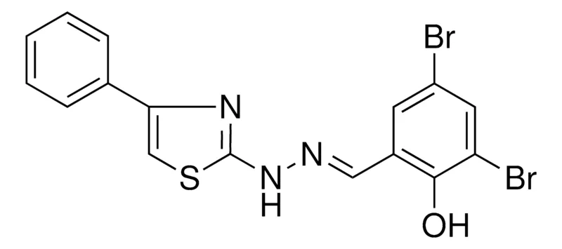 Sigma-Aldrich 3,5-DIBROMO-2-HYDROXYBENZALDEHYDE (4-PHENYL-1,3-THIAZOL-2-YL)HYDRAZONE,AldrichCPR