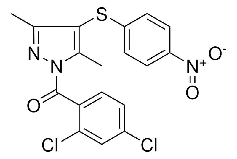Sigma-Aldrich (2,4-DICHLORO-PH)-(3,5-DIMETHYL-4-(4-NITRO-PHENYLSULFANYL)PYRAZOL-1-YL)METHANONE,AldrichCPR