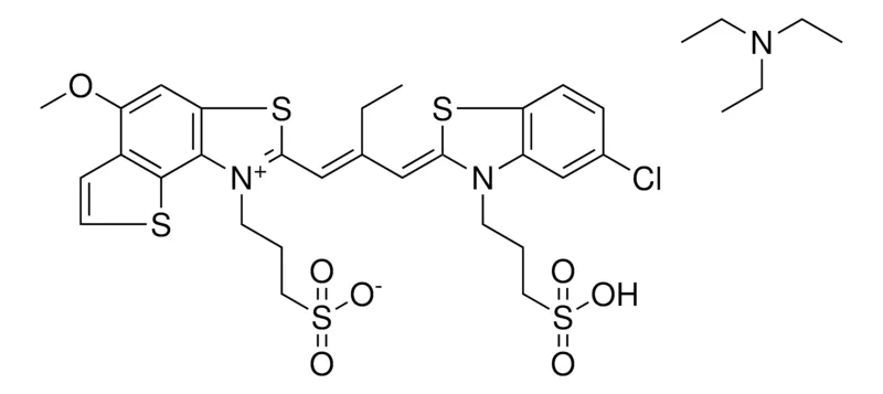 Sigma-Aldrich 3-(2-{(1E)-2-[(Z)-(5-CHLORO-3-(3-SULFOPROPYL)-1,3-BENZOTHIAZOL-2(3H)-YLIDENE)METHYL]-1-BUTENYL}-5-METHOXYTHIENO[2,3-E][1,3]BENZOTHIAZOL-1-IUM-1-YL)-1-PROPANESULFONATE COMPOUND WITH N,N,N-TRIETHYLAMINE，AldrichCPR