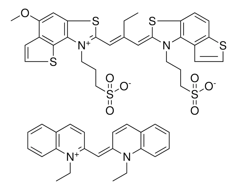 Sigma-Aldrich 1-ETHYL-2-[(E)-(1-ETHYL-2(1H)-QUINOLINYLIDENE)METHYL]QUINOLINIUM 3-((2Z)-2-{(2E)-2-ETHYL-3-[5-METHOXY-1-(3-SULFONATOPROPYL)THIENO[2,3-E][1,3]BENZOTHIAZOL-1-IUM-2-YL]-2-PROPENYLIDENE}THIENO[3,2-E][1,3]BENZOTHIAZOL-1-YL)-1-PROPANESULFONATE，AldrichCPR