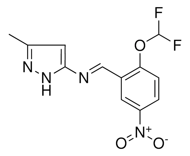 Sigma-Aldrich (2-DIFLUOROMETHOXY-5-NITRO-BENZYLIDENE)-(5-METHYL-2H-PYRAZOL-3-YL)-AMINE,AldrichCPR