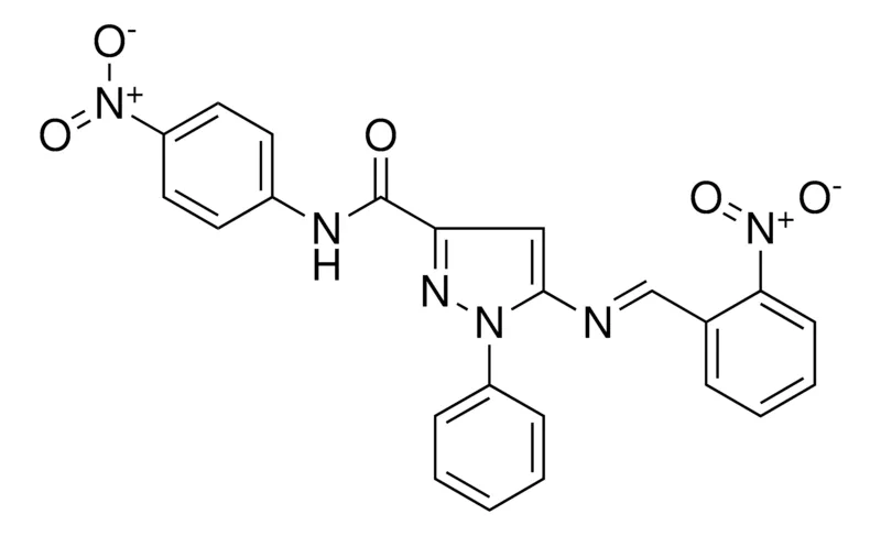Sigma-Aldrich N-(4-NITROPHENYL)-5-{[(E)-(2-NITROPHENYL)METHYLIDENE]AMINO}-1-PHENYL-1H-PYRAZOLE-3-CARBOXAMIDE，AldrichCPR