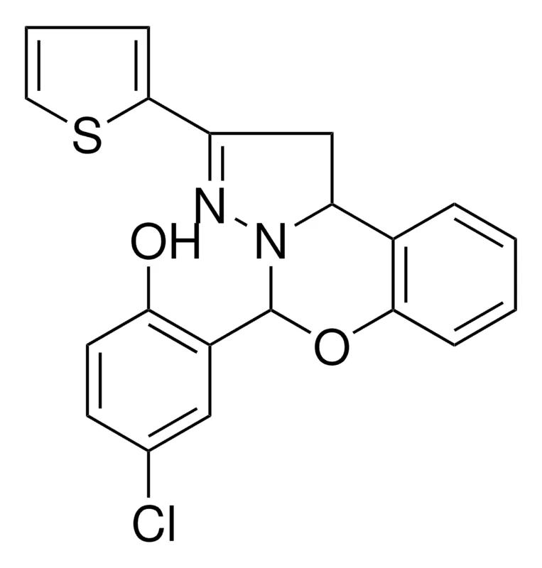 Sigma-Aldrich 4-CL-2-(2-THIOPHEN-2-YL-2H-5-OXA-3,3A-DIAZA-CYCLOPENTA(A)NAPHTHALEN-4-YL)-PHENOL，AldrichCPR