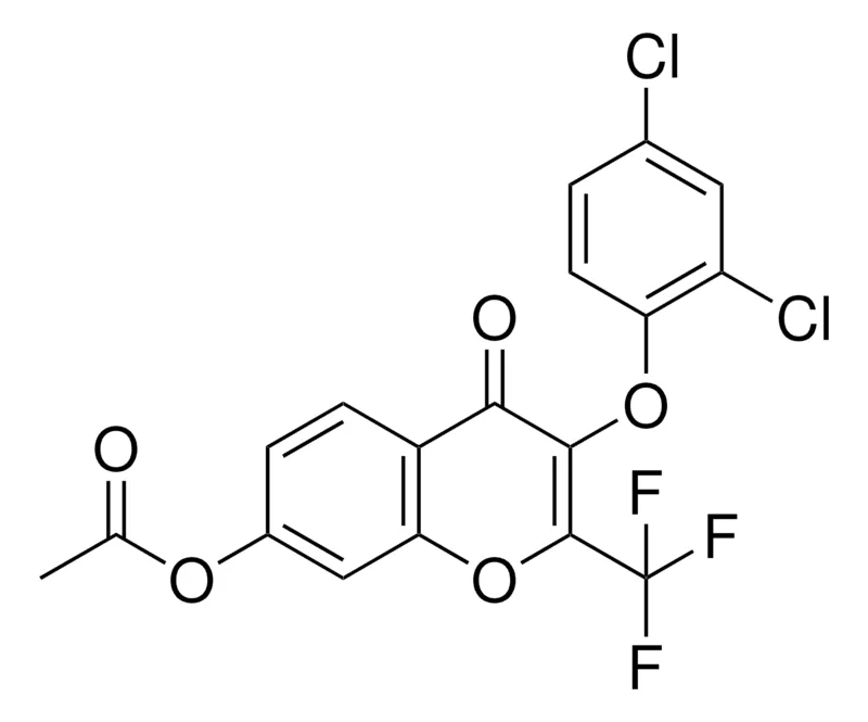Sigma-Aldrich ACETIC ACID 3-(2,4-DI-CL-PHENOXY)-4-OXO-2-TRIFLUOROMETHYL-4H-CHROMEN-7-YL ESTER,AldrichCPR