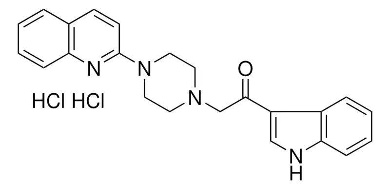 Sigma-Aldrich 1-(1H-INDOL-3-YL)-2-(4-(2-QUINOLINYL)-1-PIPERAZINYL)ETHANONE DIHYDROCHLORIDE,AldrichCPR