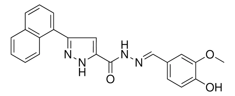 Sigma-Aldrich 5-NAPHTHALEN-1-YL-2H-PYRAZOLE-3CARBOXYLIC ACID (4-HO-3-MEO-BENZYLIDENE)HYDRAZIDE,AldrichCPR