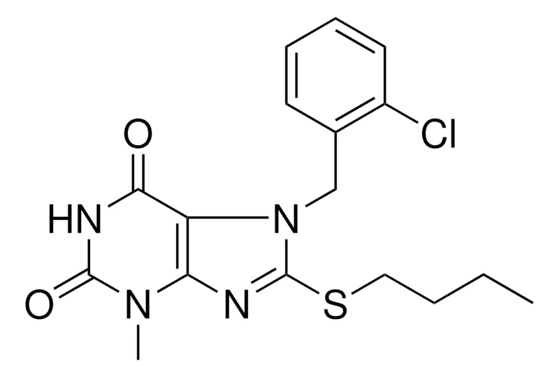 Sigma-Aldrich 8-BUTYLSULFANYL-7-(2-CHLORO-BENZYL)-3-METHYL-3,7-DIHYDRO-PURINE-2,6-DIONE,AldrichCPR