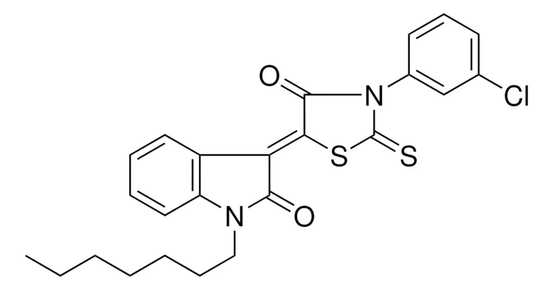 Sigma-Aldrich 3-(3-(3-CL-PH)-4-OXO-2-THIOXO-THIAZOLIDIN-5-YLIDENE)-1-HEPTYL-1,3-2H-INDOL-2-ONE,AldrichCPR