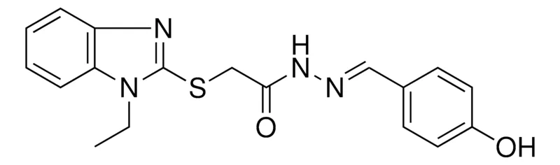 Sigma-Aldrich 2-(1-ET-1H-BENZOIMIDAZOL-2-YLSULFANYL)-ACETIC ACID (4-HO-BENZYLIDENE)-HYDRAZIDE，AldrichCPR