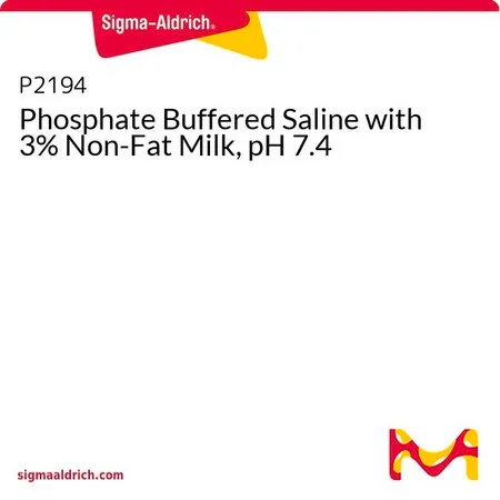 Sigma-Aldrich 含 3% 脱脂乳的磷酸盐缓冲盐水，pH 7.4，粉末，pH 6.9-7.9（溶于水，1袋溶于100 ml），含3%脱脂牛奶