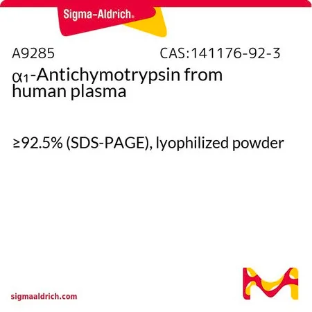 Sigma-Aldrich α1-Antichymotrypsin 来源于人类血浆,≥92.5%(SDS-PAGE),冻干粉