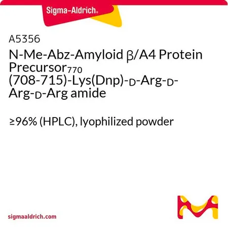 Sigma-Aldrich N-Me-Abz-Amyloid β/A4 Protein Precursor770 (708-715)-Lys(Dnp)-D-Arg-D-Arg-D-Arg amide，≥96%（HPLC法），冻干粉末