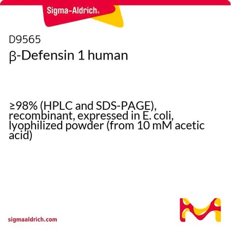 Sigma-Aldrich β-Defensin 1 human，≥98%（HPLC和SDS-PAGE），重组，在大肠杆菌中表达，冻干粉（来自10 mM乙酸）