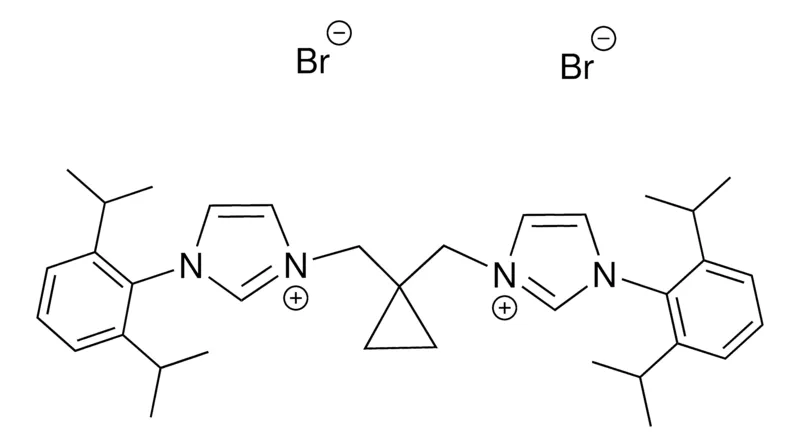 Sigma-Aldrich 3,3′-(cyclopropane-1,1-diylbis(methylene))bis(1-(2,6-diisopropylphenyl)-1H-imidazol-3-ium) bromide，>95%，固体