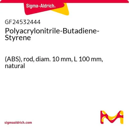 Sigma-Aldrich Polyacrylonitrile-Butadiene-Styrene，(ABS)，杆，直径10 mm，长度100 mm，自然