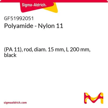 Sigma-Aldrich Polyamide - Nylon 11，(PA 11），杆，直径15 mm，长度200 mm，黑色
