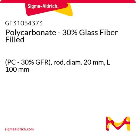 Sigma-Aldrich Polycarbonate - 30% Glass Fiber Filled，(PC- 30% GFR），杆，直径20 mm，长度100 mm