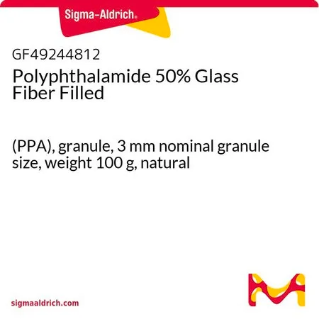 Sigma-Aldrich Polyphthalamide 50% Glass Fiber Filled，(PPA)，颗粒，3 mm标称颗粒尺寸，重量100 g，天然