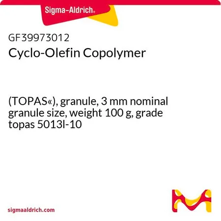 Sigma-Aldrich Cyclo-Olefin Copolymer，（TOPAS«），颗粒，3 mm标称颗粒尺寸，重量100 g，等级topas 5013 l-10