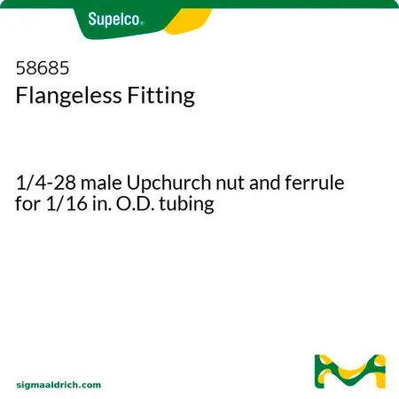 默克Supelco 无凸缘接头，用于1/16英寸外径油管的1/4-28外螺纹Upchurch螺母和套圈