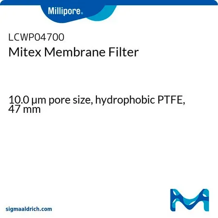 默克密理博 Mitex滤膜，10.0微米孔径，疏水PTFE，47 mm