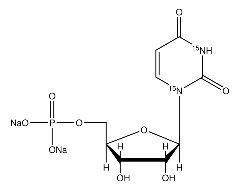 Sigma-Aldrich Uridine-15N2 5′-monophosphate disodium salt solution，100 mM（溶于5 mM Tris HCl / H2O），≥98 atom % 15 N，≥95%（CP）