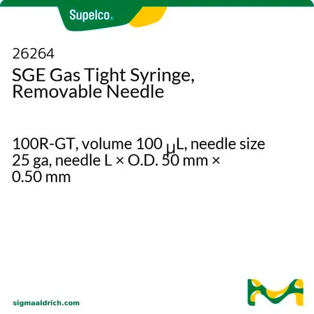 默克Supelco 配备可拆卸针头的 SGE 气密注射器，100 R-GT，体积100 μL，针头尺寸25 ga，针头长×外径50 mm × 0.50 mm