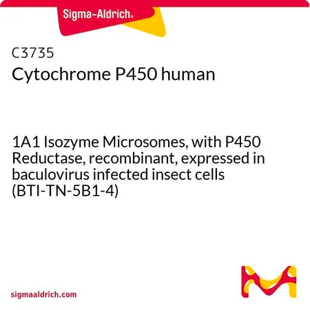 Sigma-Aldrich 细胞色素P450 人,1A 1同工酶微粒体,含P450还原酶,重组,在杆状病毒感染的昆虫细胞中表达(BTI-TN-5 B1 -4)