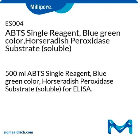 默克密理博 ABTS Single Reagent, Blue green color,Horseradish Peroxidase Substrate (soluble),500 ml ABTS单一试剂,蓝绿色,辣根过氧化物酶底物(可溶性),用于ELISA。