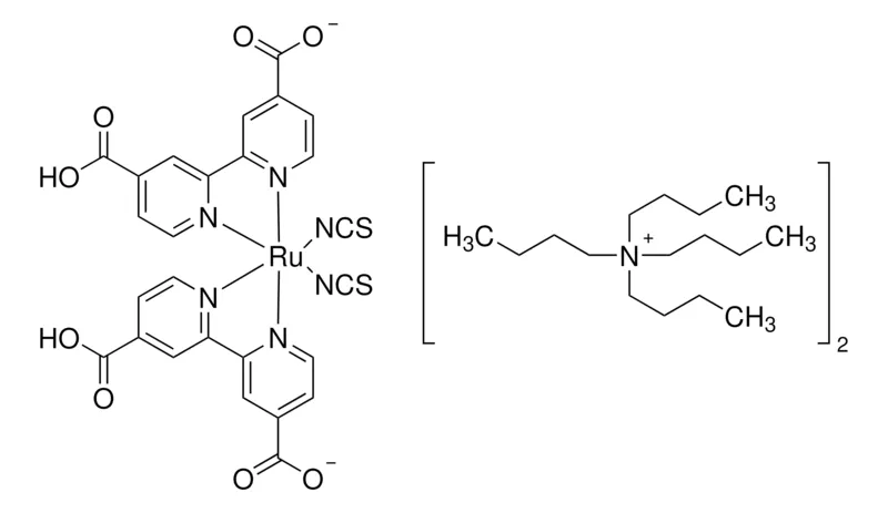 Sigma-Aldrich 二-四丁铵顺式-双(异硫氰基)双(2,2′-联吡啶-4,4′-二羧基)钌(II)，95%（核磁共振）