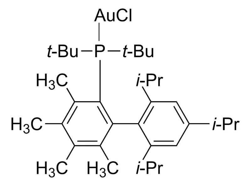 Sigma-Aldrich Chloro(2-di-tert-butylphosphino-3,4,5,6-tetramethyl-2′,4′,6′-triisopropylbiphenyl)gold(I)，97%，固体
