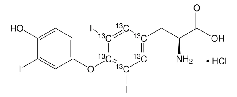Sigma-Aldrich 3,3′,5-三碘甲腺原氨酸-(酪氨酸苯基-13C6) 盐酸盐,99原子% 13 C,95%(CP)