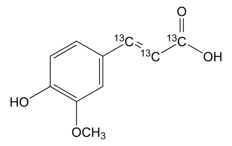 Sigma-Aldrich 3-甲氧基-4-羟基肉桂酸-1,2,3-13C3，99原子% 13 C，98%（CP）