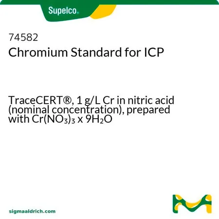 默克Supelco 铬ICP标准液,TraceCERT®,1 g/L Cr硝酸溶液(标称浓度),用Cr(NO3)3 x 9 H2O制备
