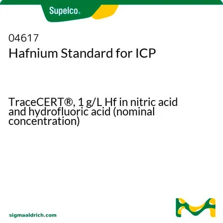 默克Supelco 铪ICP标准液,TraceCERT®,1 g/L Hf硝酸和氢氟酸溶液(标称浓度)