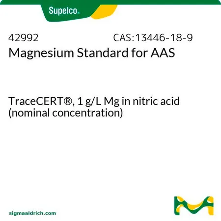 默克Supelco 镁AAS标准液,TraceCERT®,1 g/L Mg硝酸溶液(标称浓度)