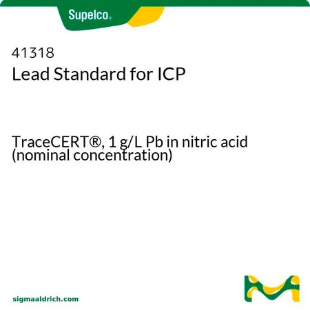 默克Supelco 铅标准液,用于 ICP,TraceCERT®,1 g/L Pb的硝酸溶液(标称浓度),生产商:Sigma-Aldrich Production GmbH,Switzerland