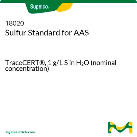 默克Supelco 硫AAS标准液,TraceCERT®,1 g/L S水溶液(标称浓度)