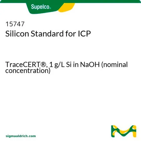 默克Supelco 硅ICP标准液,TraceCERT®,1 g/L Si的NaOH溶液(标称浓度)